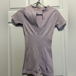 Women's Lavender Short Sleeve Jumpsuit